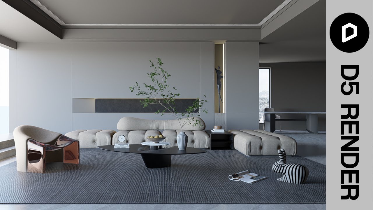 D5 RENDER REALISTIC RENDER TUTORIAL #10 INTERIOR LIVING ROOM - YouTube