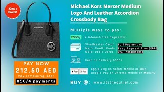 Michael Michael Kors Mercer Medium Logo and Leather Accordion Crossbody Bag