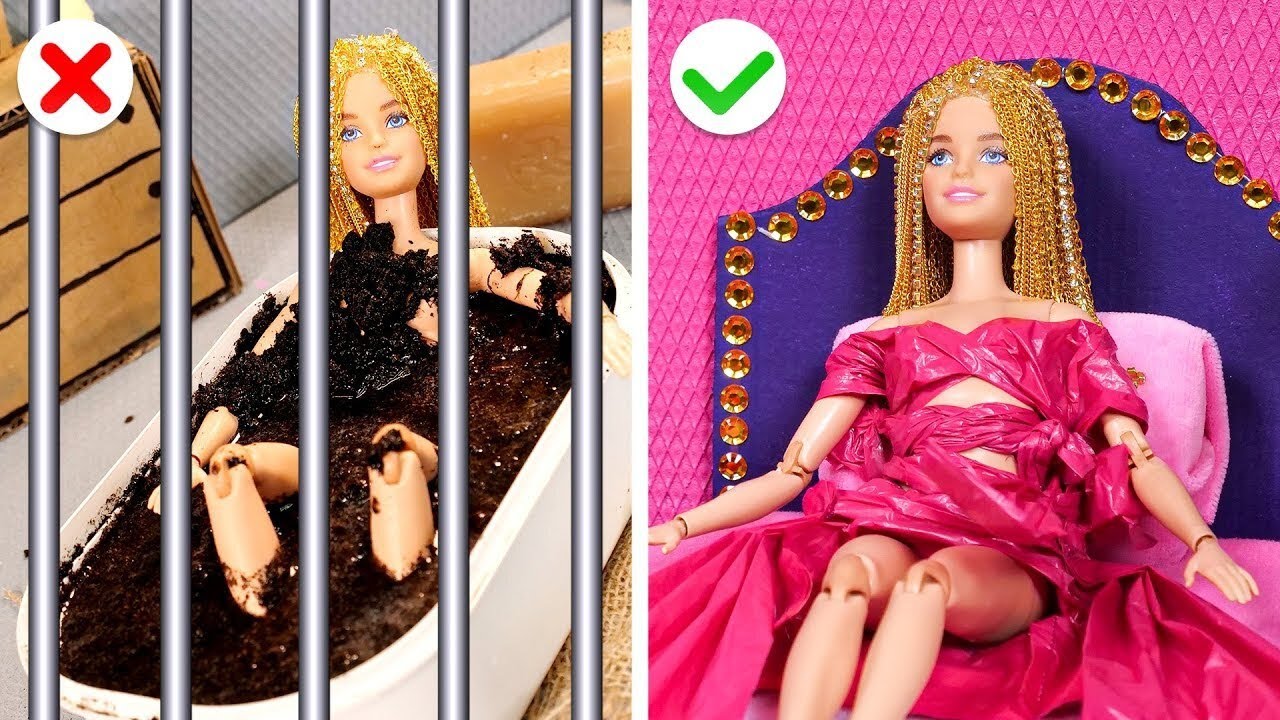 BARBIE vs KEN EXTREME MAKEOVER CHALLENGE || Cool Crafts \u0026 DIY by 123 GO!