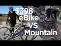 I test a 398 walmart ebike vs mountain bike trails