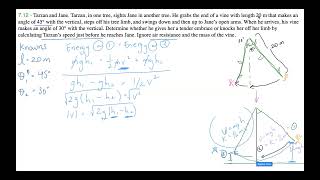 Tarzan and Jane Energy Problem