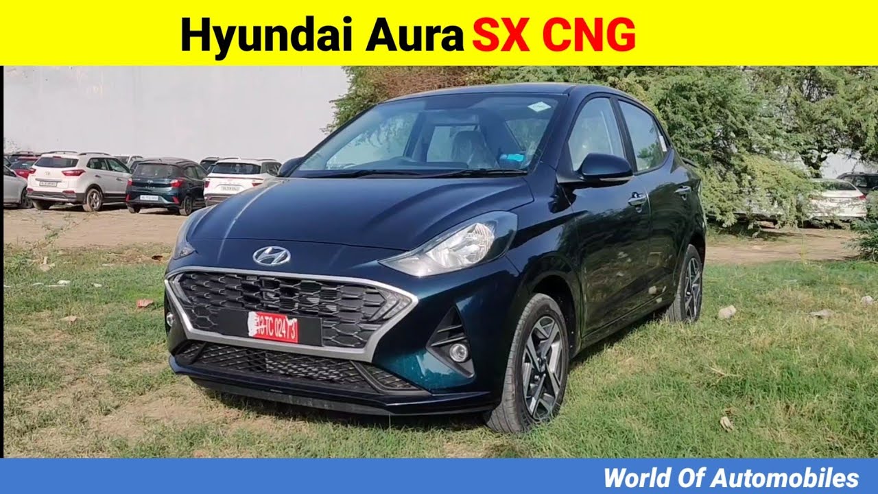 Hyundai Aura SX CNG Top Model 2022 Aqua Teal Color Review Mileage