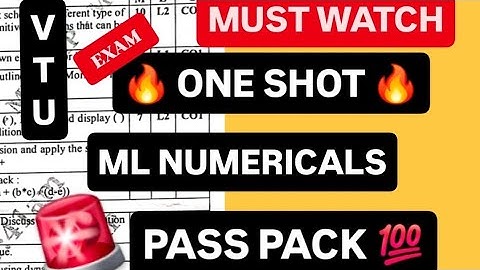 ML NUMERICALS SUPER IMP 2025 VTU💯🤩 | BCS602 MACHINE LEARNING Model Paper Solns | 22 Scheme #vtu #cse