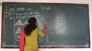 class KG-1 Subject-Maths (Trace and Colour the Triangle and count them) How Salaar Trace A Triangle Shape Cutebaby Tracing Howtotracetriangle Learning