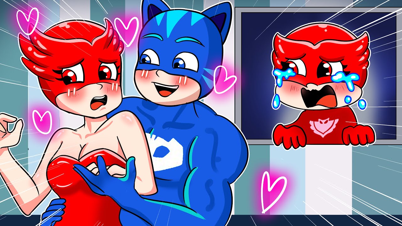 Catboy FALL in Love with Owlette - Dad, Don't Leave Me!! - PJ MASKS Cartoons Animation