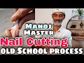 Old school nail cutting art by manoj master  asmr indian barbershop art