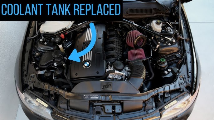 BMW 328i E90 How to replace Coolant reservoir N52/N52K E91 E92 E93 2006 -  2013 