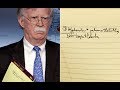Bolton&#39;s notepad reveals 5000 troops to Columbia, US Sanctions and War preparation against Venezuela