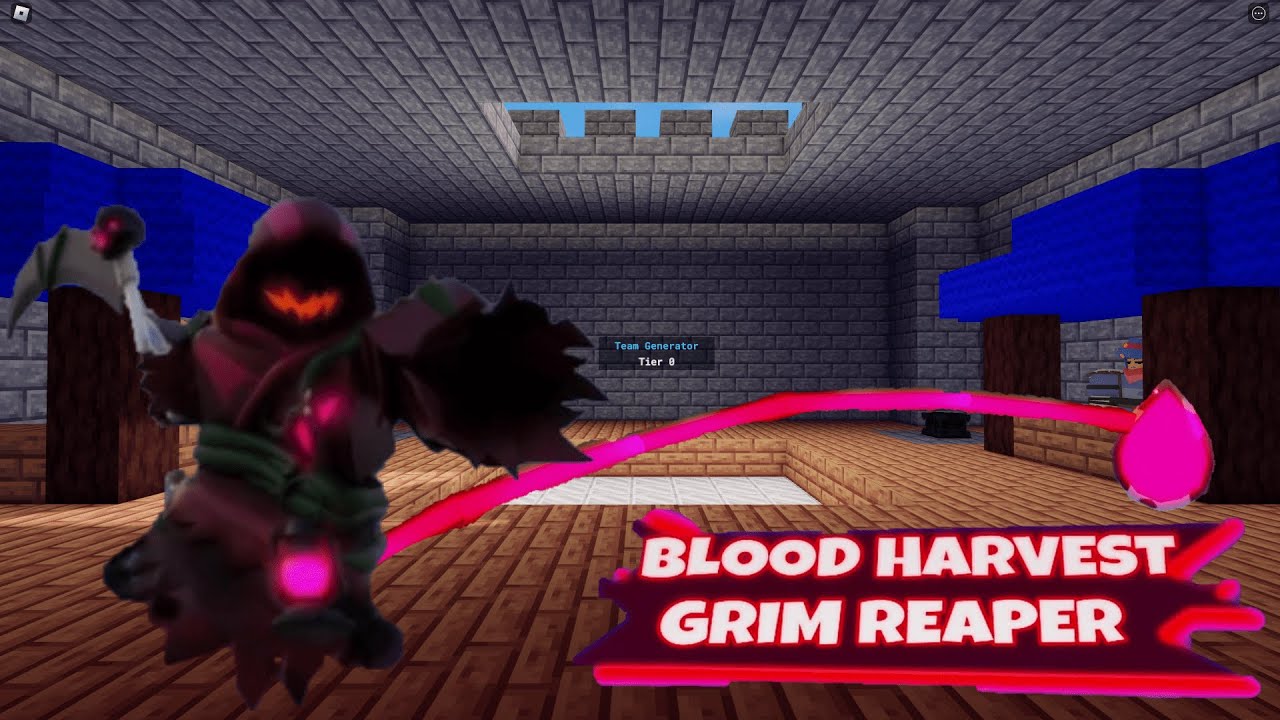 The New Blood Harvest Grim Reaper Kit Skin in Roblox BedWars - YouTube