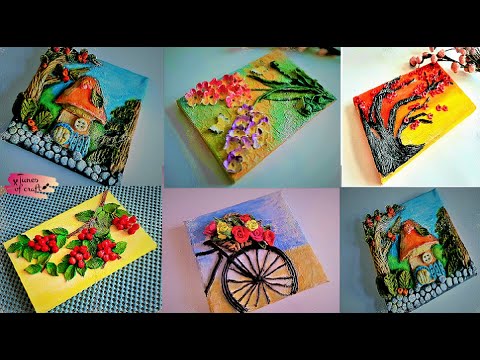 5 Best Mini Canvas Ideas | Wall Hanging Ideas | Clay Art Painting | Wall  Decor | 3D Wall Art - Youtube