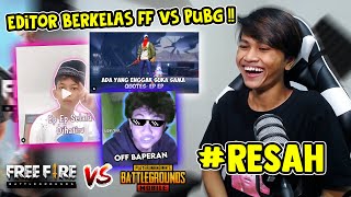 RAJA QUOTES FF REACTION EDITOR BERKELAS FF VS PUBG !!