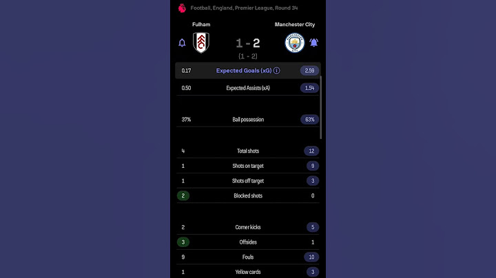 Fulham vs Manchester City | 1-2 | Round 34 | Premier League | England
