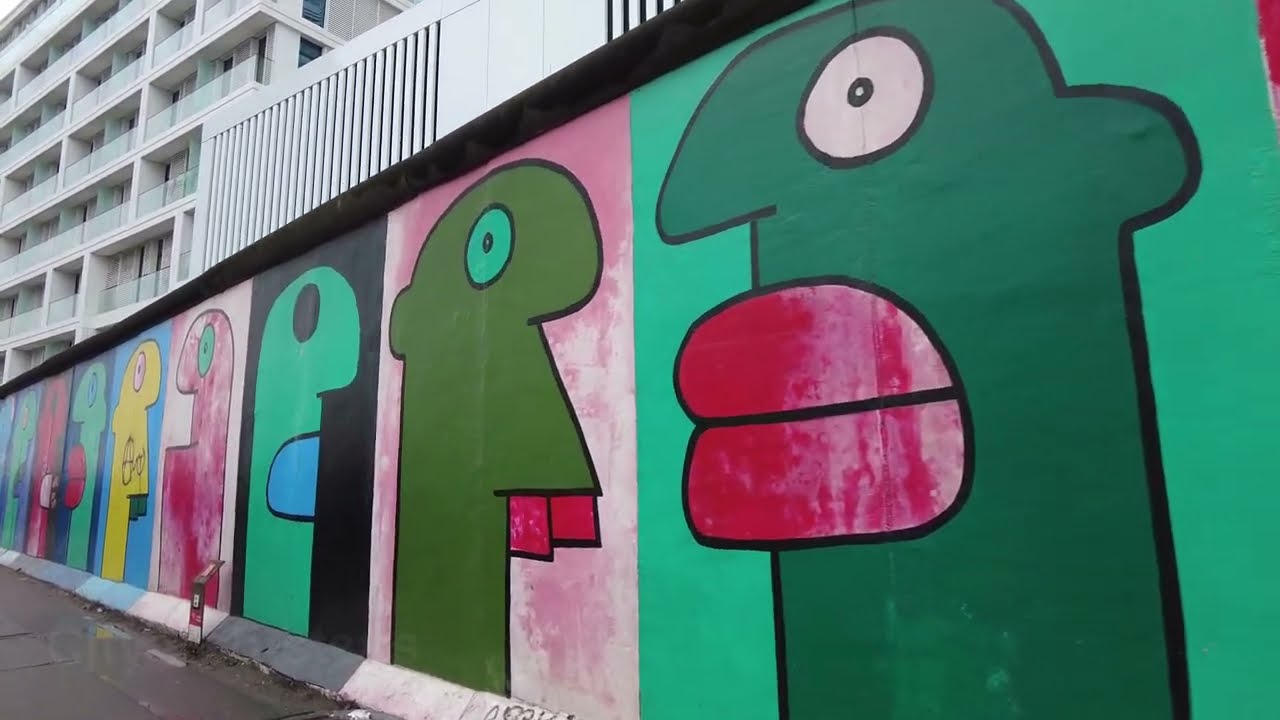 Berlin Walk - East side gallery tour - Berlin Wall 4k 60FPS