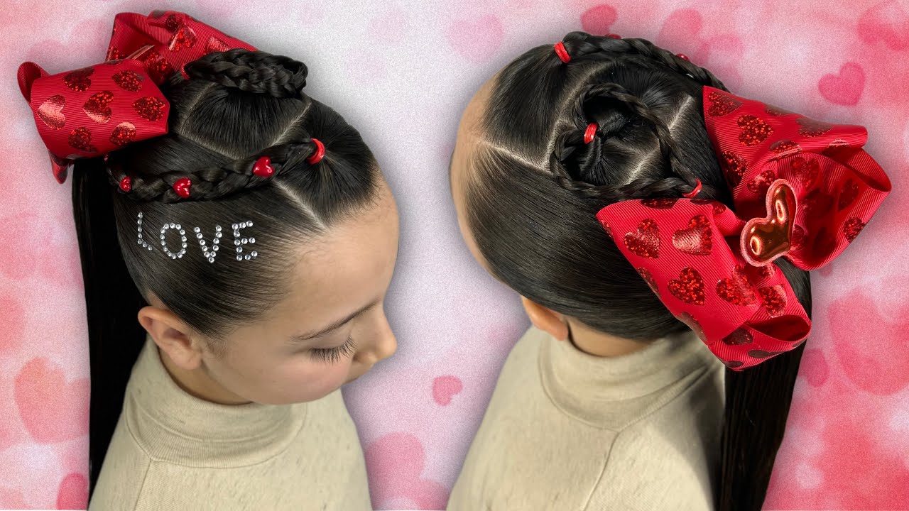 Idea de peinado para San Valentín ♥️ PEINADOS PARA NIÑAS