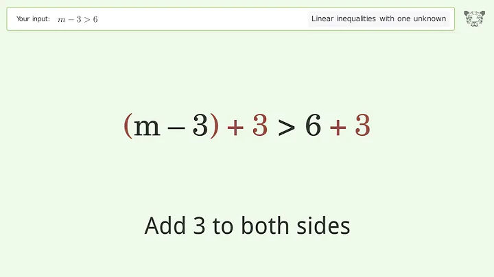 Solving Linear Inequalities: m-3 is Greater Than 6