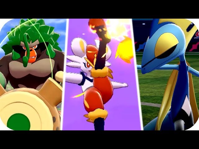 Pokémon Sword & Shield : All Starters Evolutions Comparison (Crown