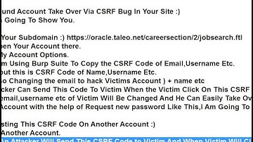 Account Takeover Via CSRF