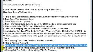 Account Takeover Via CSRF