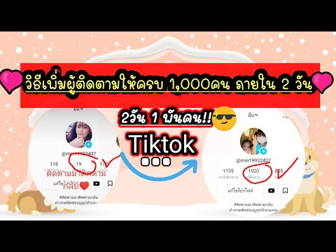 2 วันผู้ติดตาม 1,000 คน !!TiKTok #วิธีเพิ่มผู้ติดตามในติ๊กต๊อก