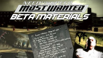 Need For Speed Most Wanted - Beta materials