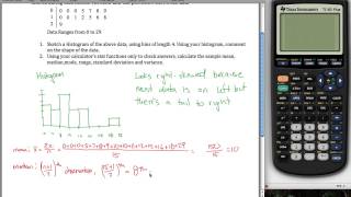 Histogram and 1 Var stat example