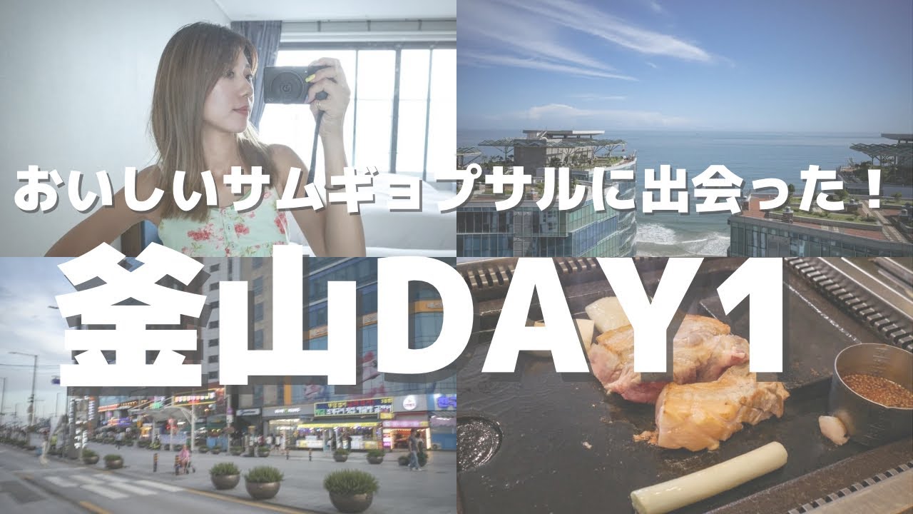 【旅行VLOG】韓国に釜山1日目のVlog✈️空港から海雲台までの行き方、おいしいサムギョプサル屋さんとお酒🍺ARTBOXで買ったRIIZEのアルバムも開封〜！
