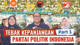 Tebak Kepanjangan Partai Politik di Indonesia (PDIP, PKS, PSI, Demokrat...) Part 1