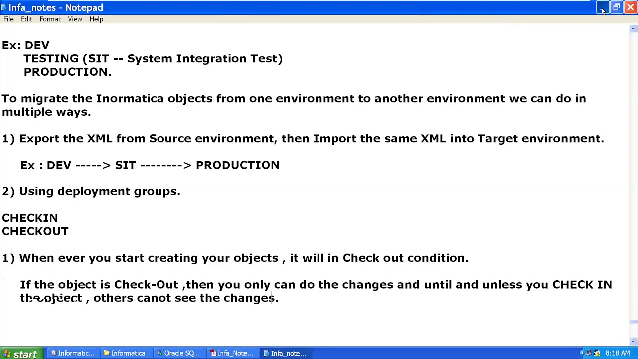 23_Informatica_Relatime Checkin CheckOut+ Export Import XMLs