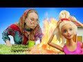 Веселое видео про куклы Барби. Баба Маня и Кукла Барби готовят шашлыки! Игры для девочек в куклы