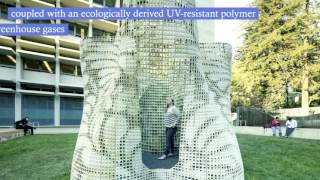 Bloom: a pavilion created from 3D printed cement by emerging objects.