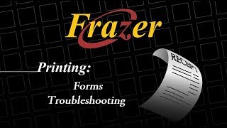 Frazer Tutorial - Forms Troubleshooting Wealth