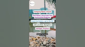 Oracle Associate Test Automation Engineer Vacancy open | Bangalore location #oracle #engineer #jobs