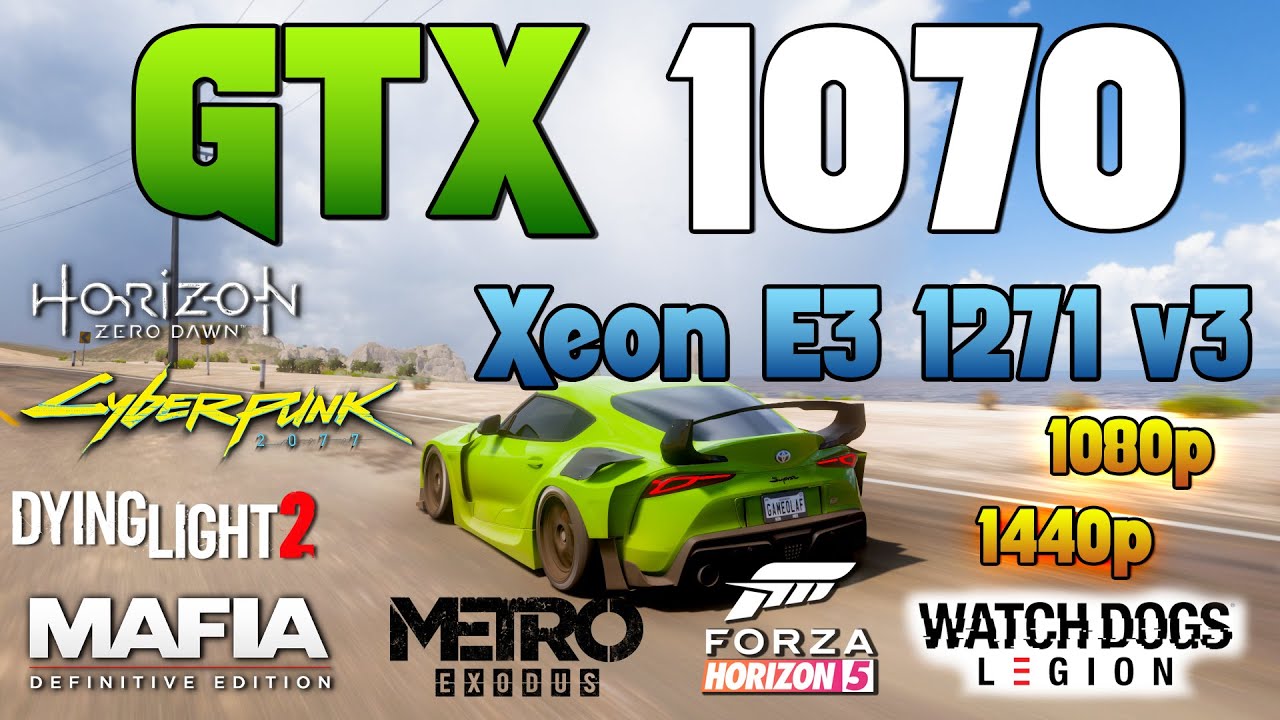 Test #2 Intel Xeon E3 1271 v3 (i7 4790) +  GTX 1070 в 7 играх при 1080p, 1440p  в 2023