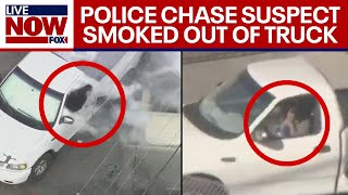Wild police chase: Canister-huffing suspect smoked out after hours-long standoff | LiveNOW from FOX