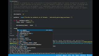 Ejercicio 8  -  Diccionario - Programación en Python