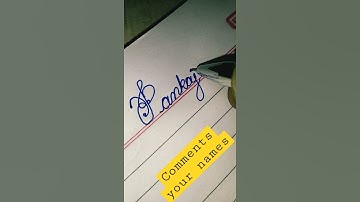 How to write stylish and cursive writing names " Pankaj " best handwriting with normal pen, By Pinky
