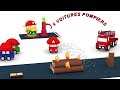 Dessin animé éducatif pour enfants de 4 voitures - Métier de pompier
