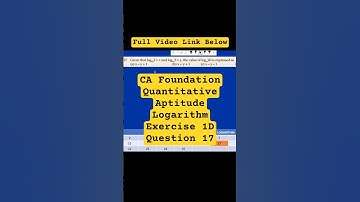 CA Foundation Quantitative Aptitude Logarithm Exercise 1D Question 17