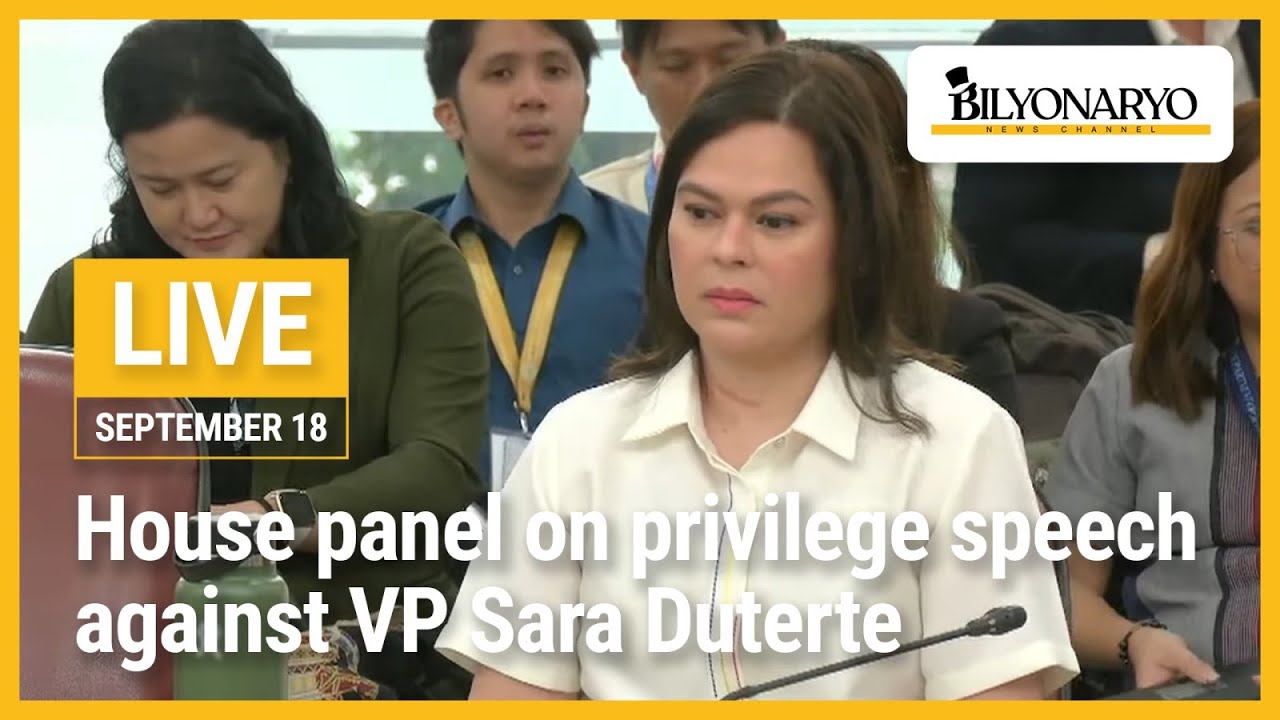 House panel on privilege speech against VP Sara Duterte - YouTube