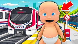 Baby Goes To The TRAIN STATION... (Who's Your Daddy?)