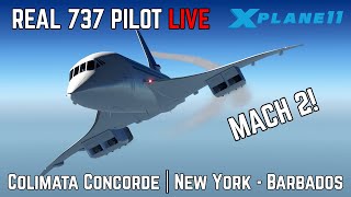 Colimata Concorde flown by REAL 737 Captain | New York - Barbados | X-Plane 11