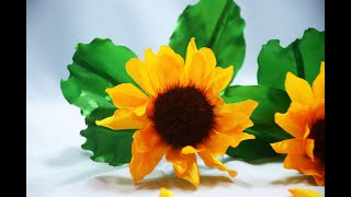 Ribbon Flower || How To Make Sunflowers From Satin Ribbon  | Qq. Handmade