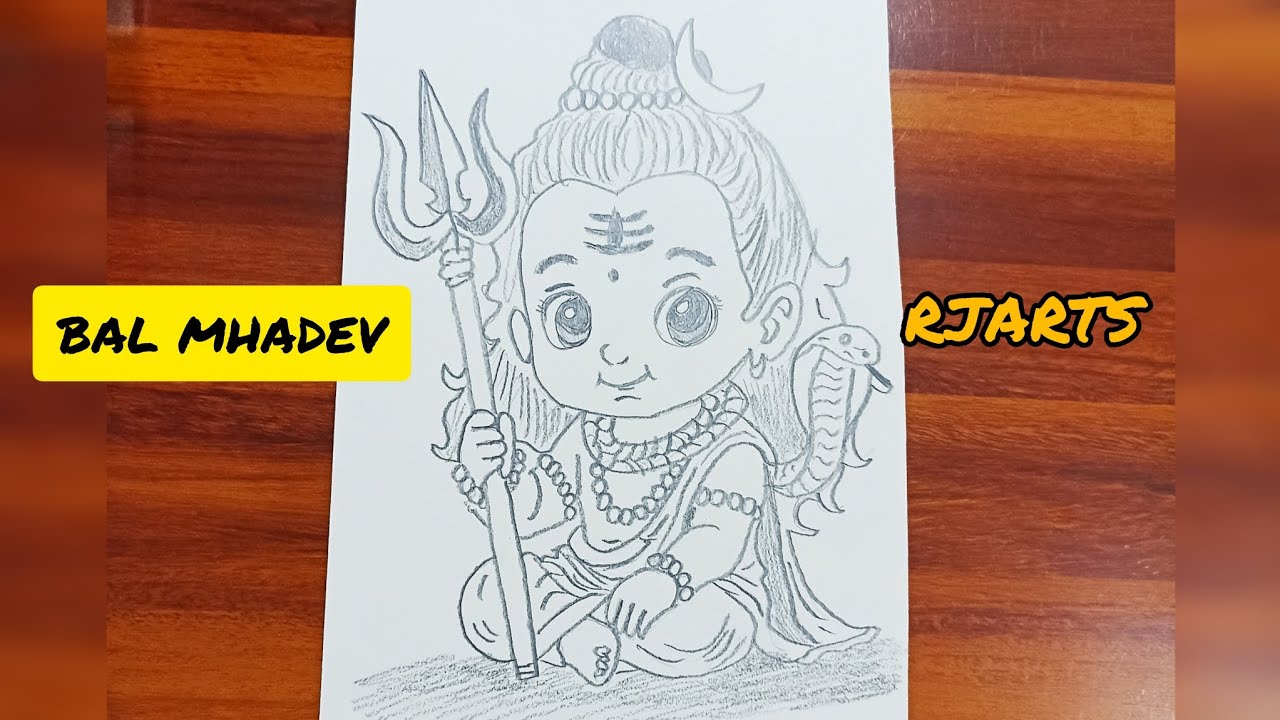 Mhadev drawing/cute mhadev/outline/chitra/easy drawing/step by step