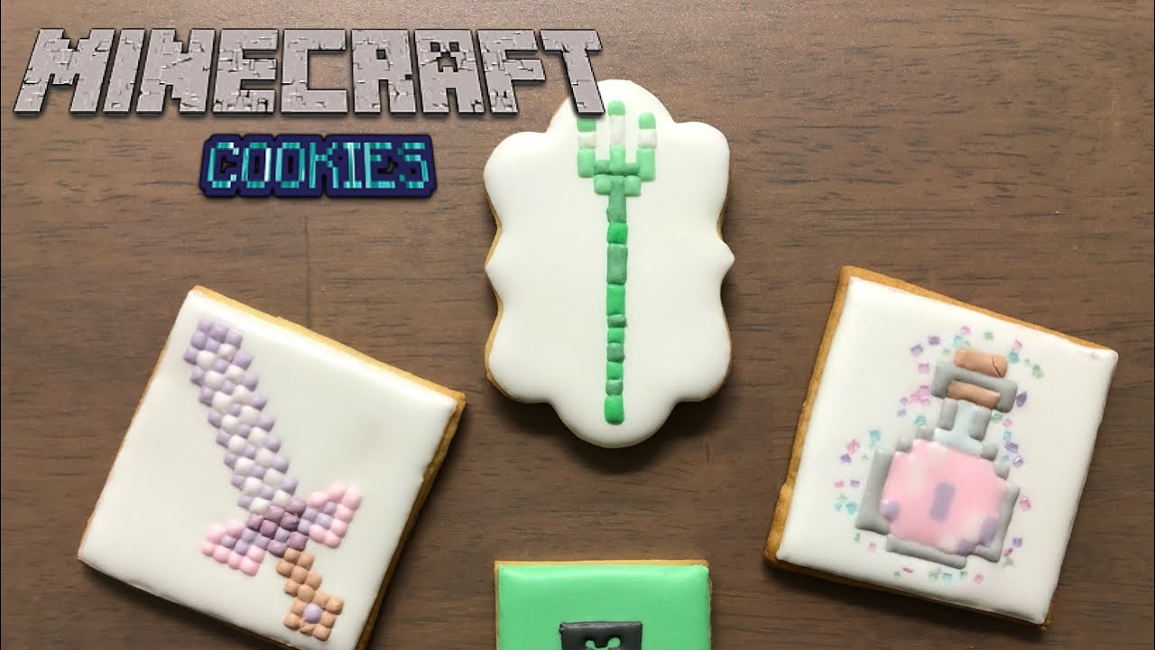 How To Decorate Minecraft Cookies マインクラフト アイシングクッキーの作り方 Youtube
