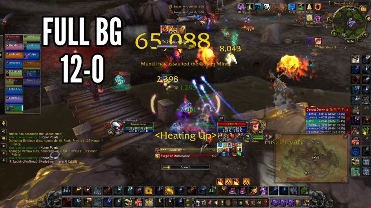 FULL BG 12-0 Solo PvP Fire Mage MoP Classic