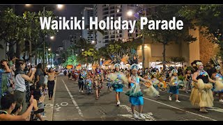 [4K] Waikiki Holiday Parade 2023 on Kalakaua Ave, Honolulu, Oahu, Hawaii