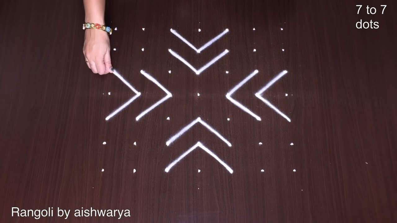 Latest Muggulu 7×7 Dots Creative