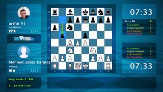 Chess Game Analysis Mehmet Zahid Karataş - Artfut 91 1-0 By Chessfriends.com