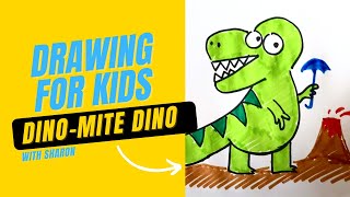 DRAWING for KIDS- STEP BY STEP Drawing for Kids- ART for KIDS: How to draw a Dinosaur