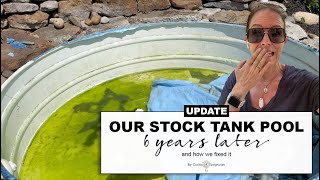 Stock tank pool liner installation update 6 years later